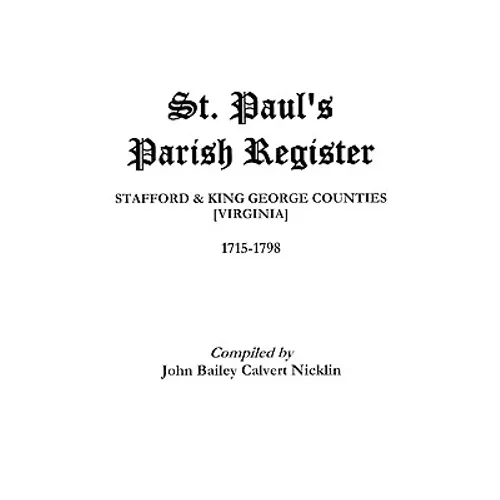 St. Paul's Parish Register