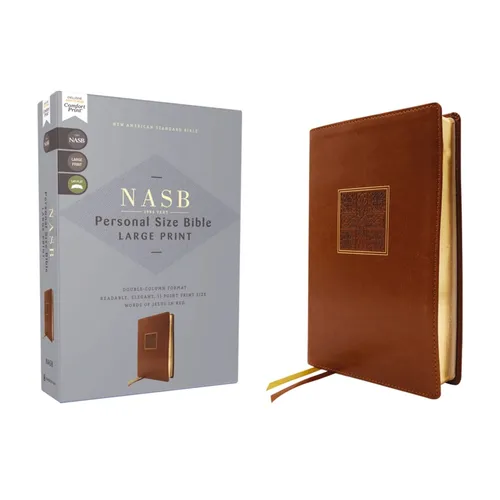 Nasb, Personal Size Bible, Large Print, Leathersoft, Brown, Red Letter, 1995 Text, Comfort Print