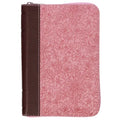 KJV Bible Mini Pocket (Faux Leather, Pink/Saddle Tan W/Zipper)