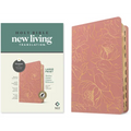 NLT Large Print Thinline Center-Column Reference Bible, Filament Enabled (Leatherlike, Pink Gold Floral, Indexed, Red Letter)
