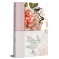 KJV Holy Bible, Large Print Medium Format, Pink Cloth Hardcover with Floral Design, Ribbon Marker, Red Letter