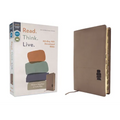 Niv, Read. Think. Live., Leathersoft, Brown, Thumb Indexed, Comfort Print: 365-Day NIV Devotional Bible - Discover Your Part in God's Plan