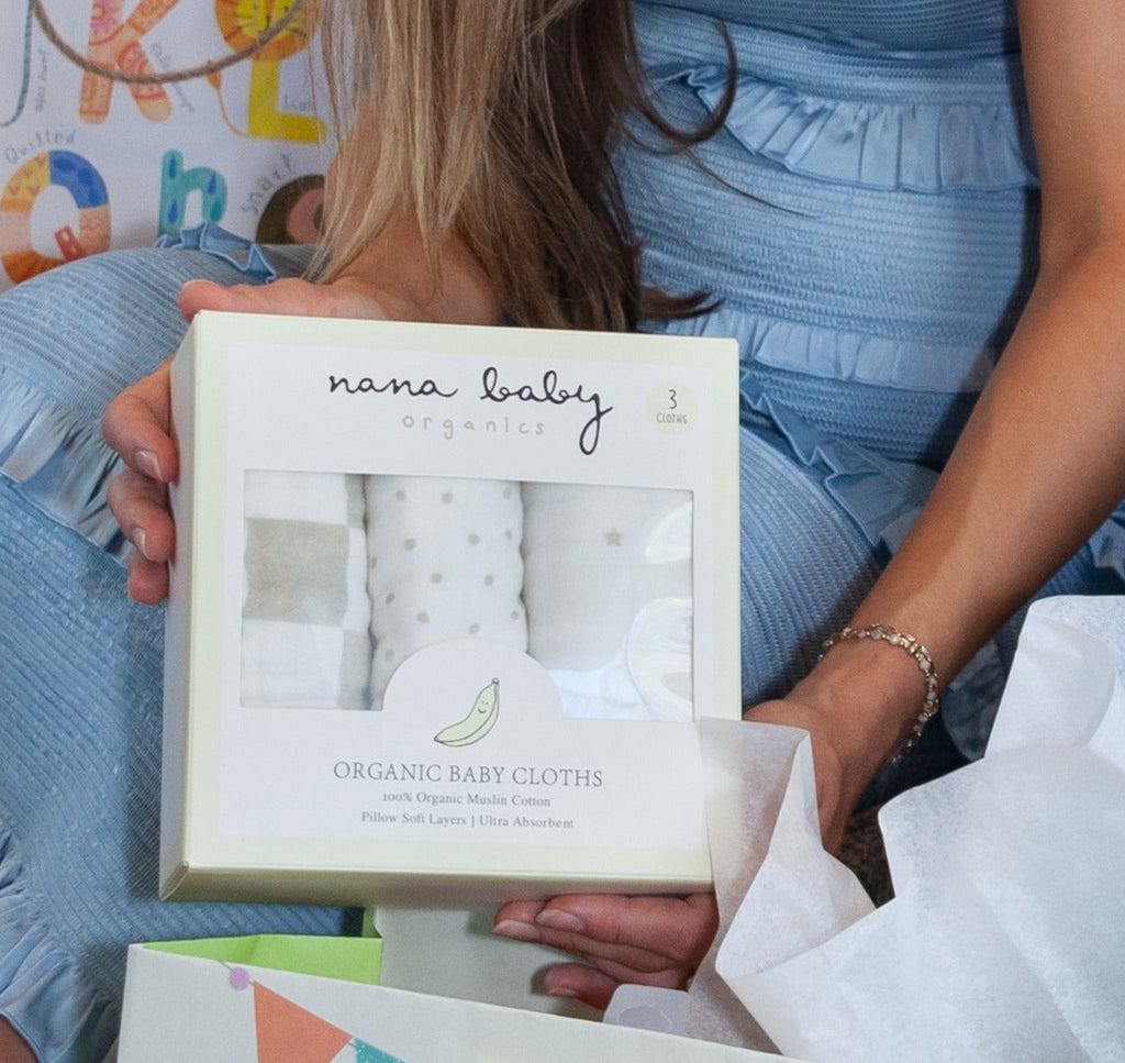100% Organic Muslin Burp Cloths – 3 Pack | Ivory