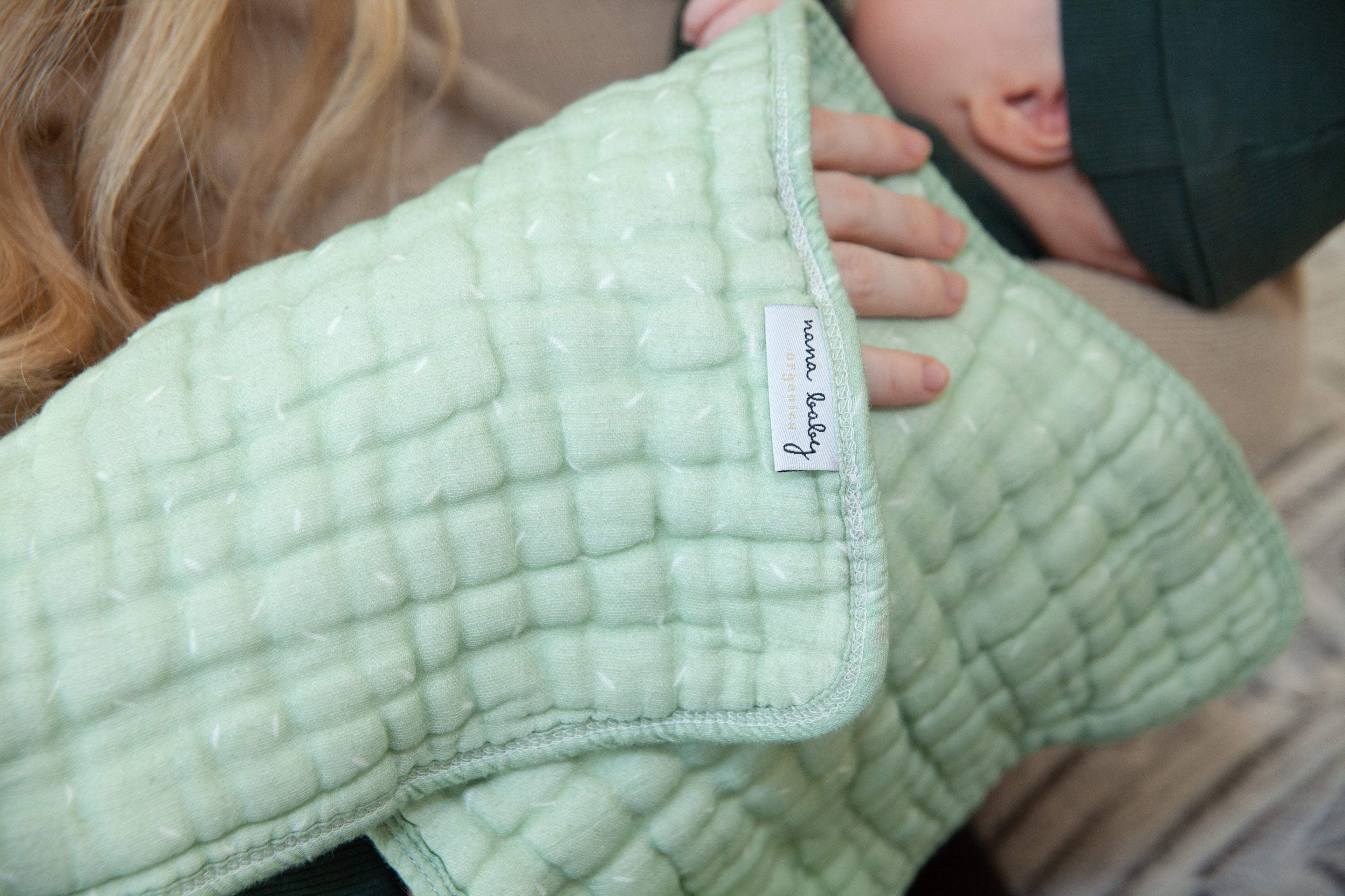 100% Organic Muslin Burp Cloths – 3 Pack | Pistachio