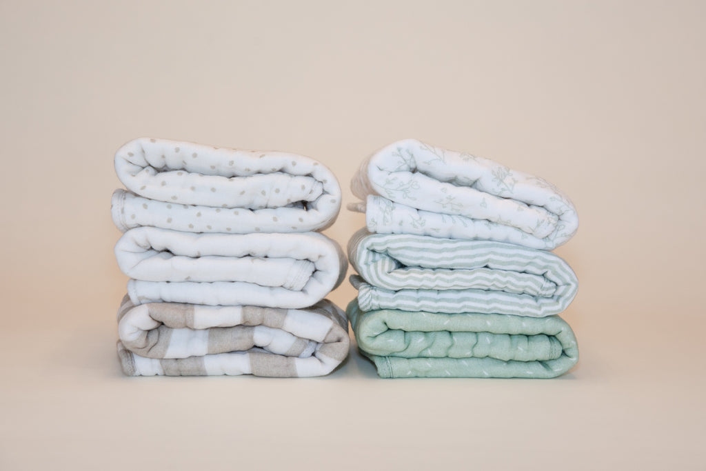 100% Organic Muslin Burp Cloths – 3 Pack | Pistachio