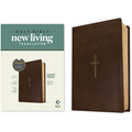 NLT Giant Print Bible, Filament Enabled (Leatherlike, Rustic Brown Gold Cross, Red Letter)