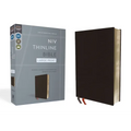 NIV, Thinline Bible, Large Print, Bonded Leather, Black, Red Letter Edition