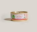 Can of Open Farm cat food on a beige background