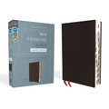 NIV, Thinline Bible, Large Print, Bonded Leather, Black, Indexed, Red Letter Edition