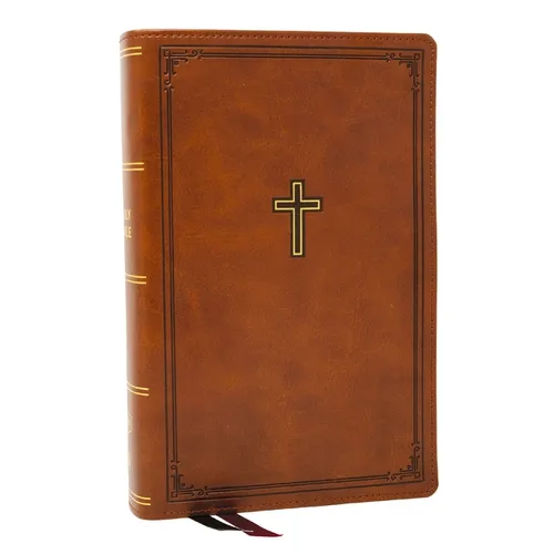 KJV Personal Size Large Print End-Of-Verse Reference Bible, Brown Leathersoft, Red Letter, Comfort Print