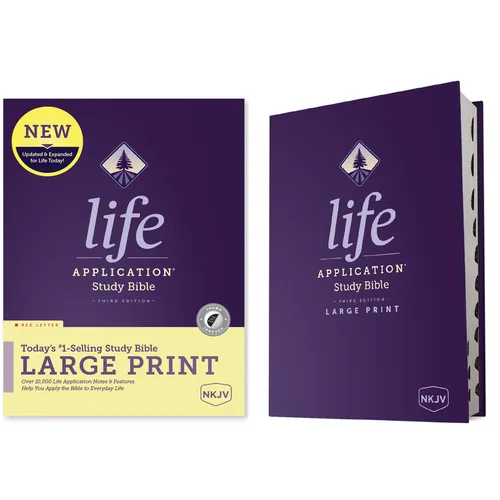 NKJV Life Application Study Bible, Third Edition, Large Print (Hardcover, Indexed, Red Letter)