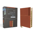 Niv, Thinline Reference Bible (Deep Study at a Portable Size), Large Print, Leathersoft, Brown, Red Letter, Thumb Indexed, Comfort Print