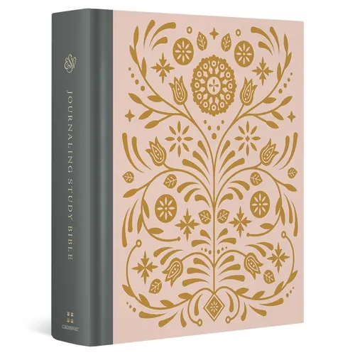 ESV Journaling Study Bible (Cloth Over Board, Blush/Ochre, Floral Design)