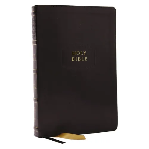 KJV Holy Bible with Apocrypha and 73,000 Center-Column Cross References, Black Leathersoft, Red Letter, Comfort Print: King James Version