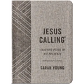Jesus Calling, Textured Gray Leathersoft, with Full Scriptures: Enjoying Peace in His Presence (a 365-Day Devotional) - The Perfect Father's Day Gift