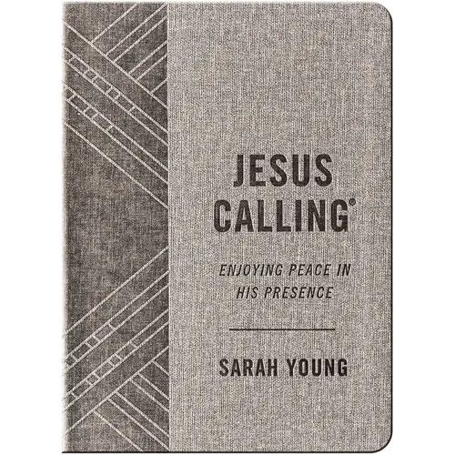 Jesus Calling, Textured Gray Leathersoft, with Full Scriptures: Enjoying Peace in His Presence (a 365-Day Devotional) - The Perfect Father's Day Gift