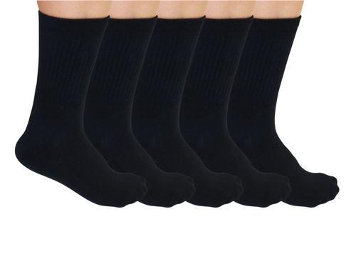 Set of six black socks on a white background