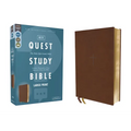 Niv, Quest Study Bible, Large Print, Leathersoft, Brown, Comfort Print: The Only Q and A Study Bible