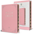KJV Holy Bible, Giant Print Thinline Large Format, Pink Premium Imitation Leather with Ribbon Marker, Red Letter, and Thumb Indexâ