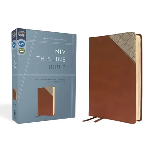 Niv, Thinline Bible, Leathersoft, Brown, Red Letter, Comfort Print