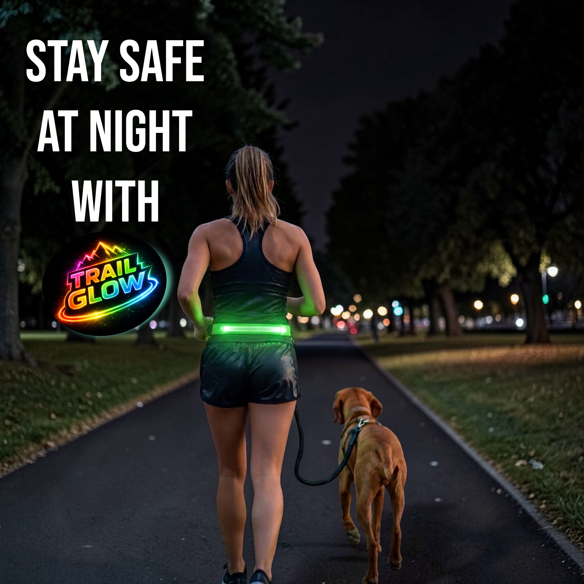 Hands-Free LED Dog Leash for Walking & Running