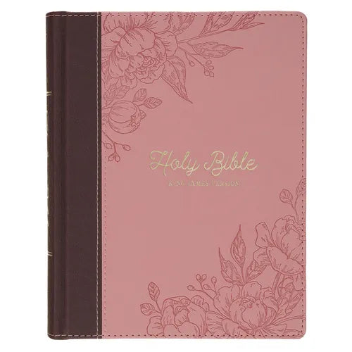 KJV Note-Taking Bible (Faux Leather Hardcover, Brown/Pink)