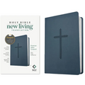 NLT Premium Value Compact Bible, Filament Enabled (Leatherlike, Navy Cross)