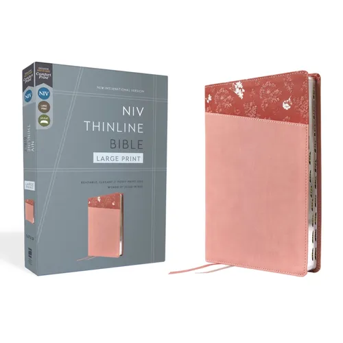Niv, Thinline Bible, Large Print, Leathersoft, Pink, Red Letter, Thumb Indexed, Comfort Print