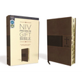 Niv, Premium Gift Bible, Leathersoft, Brown, Red Letter Edition, Indexed, Comfort Print