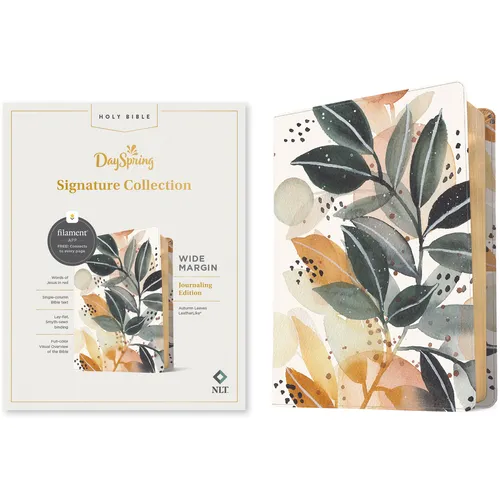 NLT Wide Margin Bible, Dayspring Signature Collection, Filament Enabled (Leatherlike, Autumn Leaves, Red Letter)