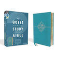 Niv, Quest Study Bible, Leathersoft, Blue, Comfort Print: The Only Q and A Study Bible