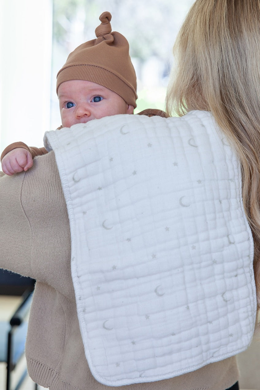 100% Organic Muslin Burp Cloths – 3 Pack | Ivory