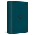ESV Large Print Personal Size Bible, Red Letter (Trutone, Deep Teal, Ornament Design)