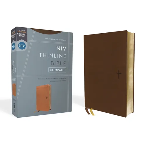 Niv, Thinline Bible, Compact, Leathersoft, Brown, Red Letter, Comfort Print