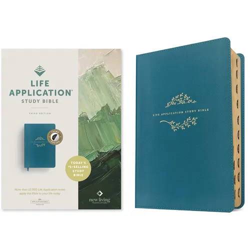 NLT Life Application Study Bible, Third Edition (Leatherlike, Teal Blue, Indexed, Red Letter)