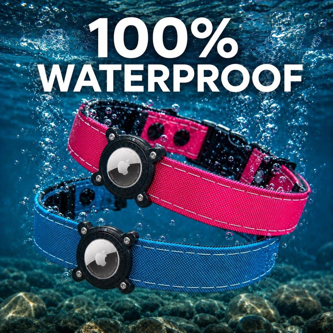 Waterproof AirTag Dog Collar with Holder