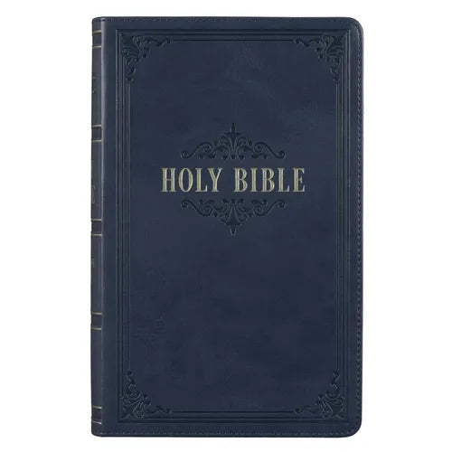 KJV Bible Giant Print Standard-Size (Faux Leather, Dark Blue)