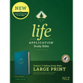 NLT Life Application Study Bible, Third Edition, Large Print (Leatherlike, Teal Blue, Indexed)