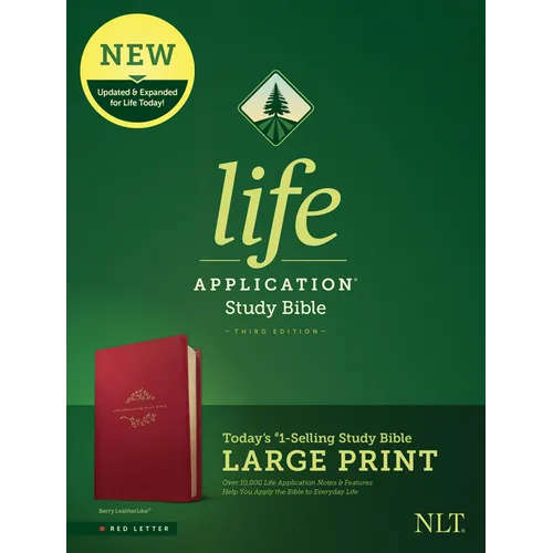NLT Life Application Study Bible, Third Edition, Large Print (Red Letter, Leatherlike, Berry)