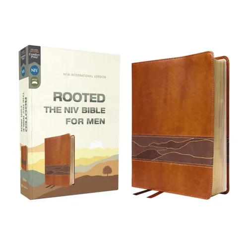 Rooted: The NIV Bible for Men, Leathersoft, Brown, Comfort Print: Shaping Men for Faithful Living in Today's World