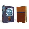 NIV Study Bible, Fully Revised Edition, Personal Size, Leathersoft, Brown/Blue, Red Letter, Comfort Print