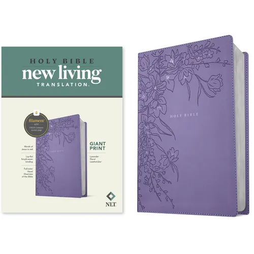 NLT Giant Print Bible, Filament Enabled (Leatherlike, Lavender Floral, Red Letter)